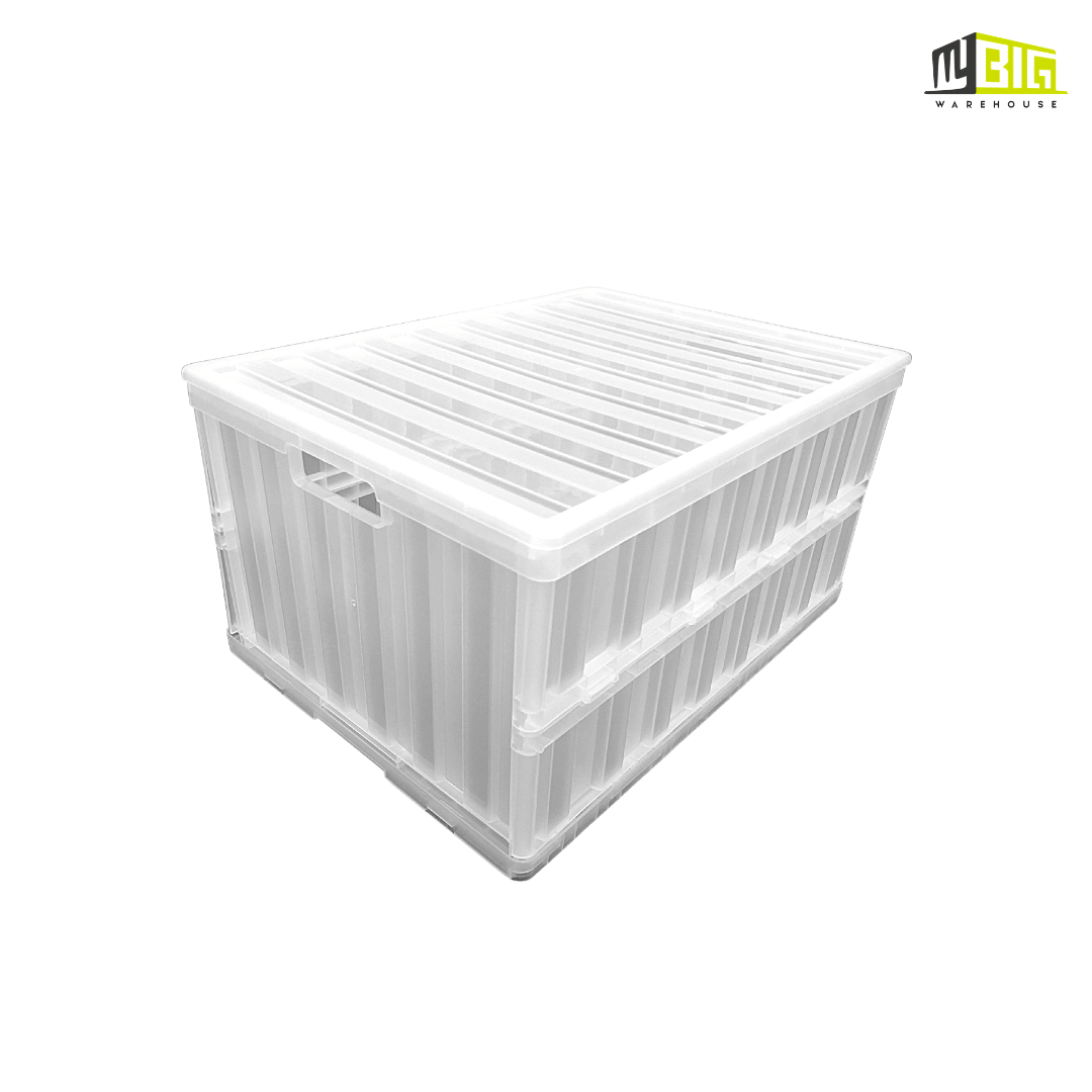 Multipurpose 40L Foldable Stackable Storage Box Container (100% New PP Material)