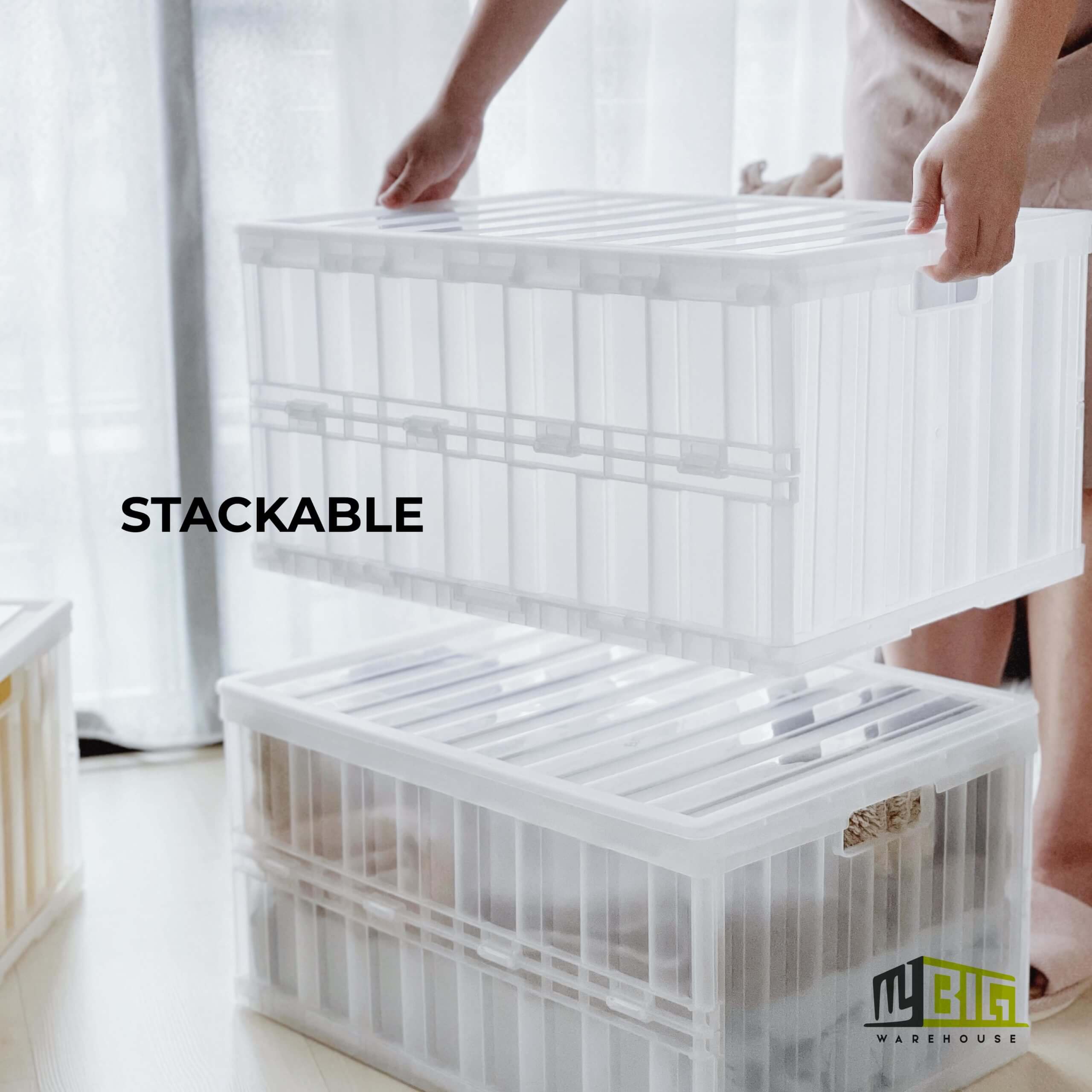 Multipurpose 40L Foldable Stackable Storage Box Container (100% New PP  Material) – myBig™ Warehouse