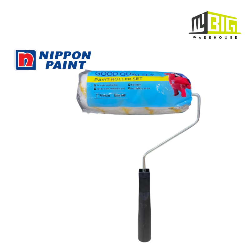 NIPPON PAINT ROLLER REFIL POLYESTER 7″ SET WITH CAGE HANDLE