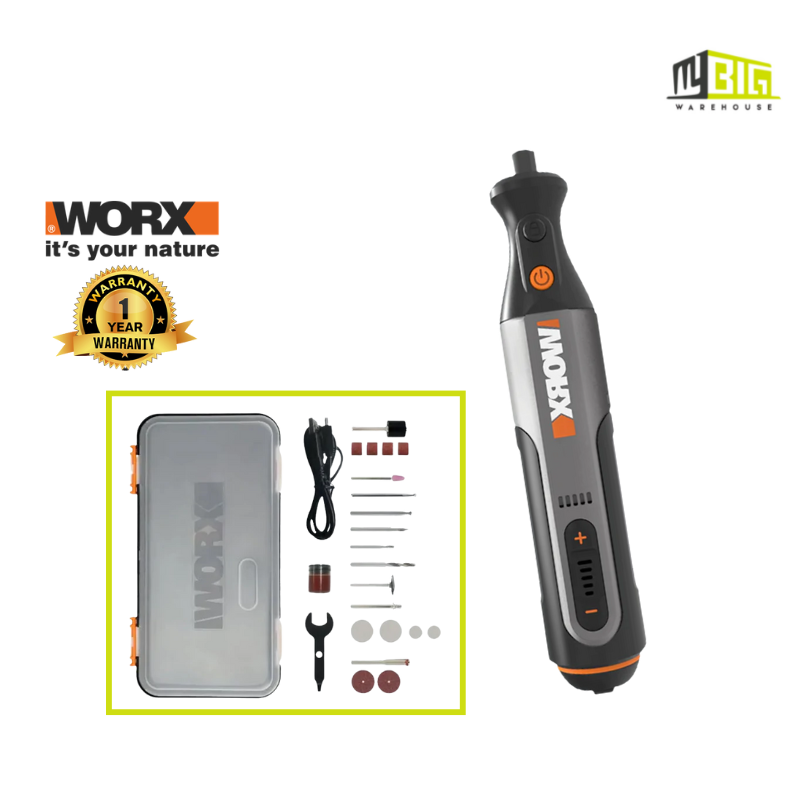WORX WX-106 8V LI-ION ROTARY TOOL USB RECHARGEABLE HANDLE WITH 22 ACCESSORIES